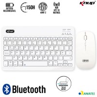 Kit Teclado + Mouse sem Fio KP-TE127 Knup - Branco